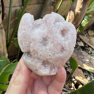 Pink Amethyst Quartz Crystal Druzy Freeform